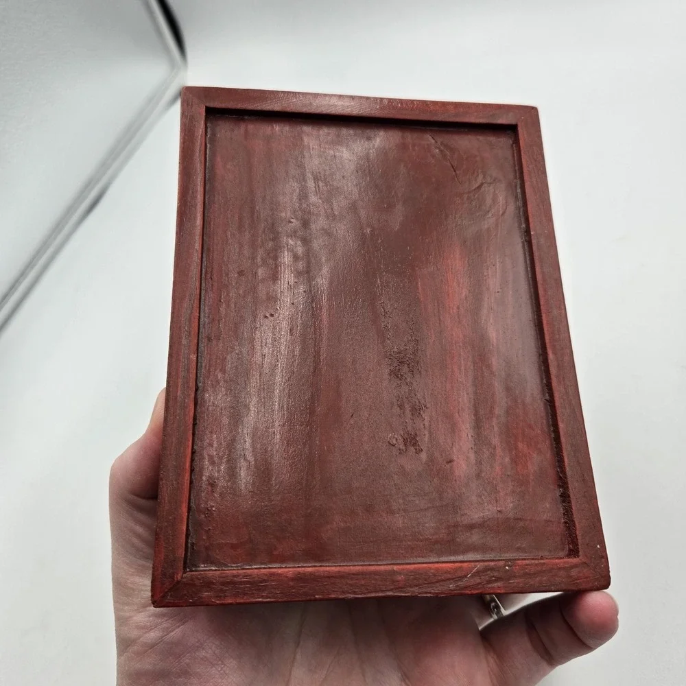 VTG Mallard Duck Wood Box‎ Trinket Holder & 2 Full Small Card Decks Decoy Decor